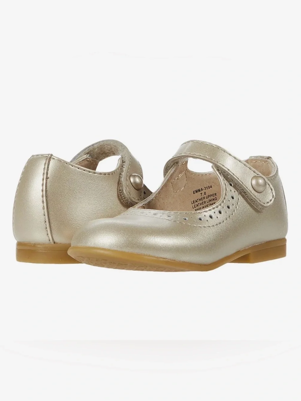 FootMates Girls' Gold Mary Jane Dress Shoes